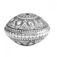 Metal bead disc deco 25x17mm Antique silver